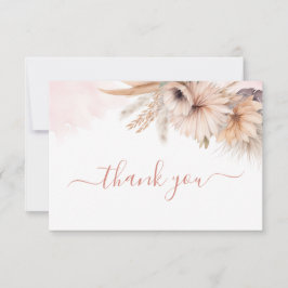 ボホパンパスグラスフローラ砂漠赤ちゃんシャワー サンキューカード