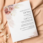 ボホパンパスグラスフローラ80th誕生日招待状<br><div class="desc">Pampas Grass Terracotta 80th誕生日招待状は簡単にカスタマイズする"パーソナクリックライズ"ボタン。他の特別なマイルストーンのイベント来に最適</div>