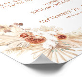 ボホパンパスグラスブライダルシャワーウェルカム ポスター (角)