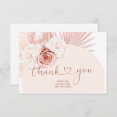ボホパンパスグラスブライダルシャワーサンキューカード 出欠カード (正面/裏面)