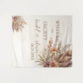 ボホパンパスグラスブライダルシャワーバックドランドタペストリー タペストリー (正面(横))