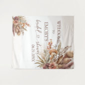 ボホパンパスグラスブライダルシャワーバックドランドタペストリー タペストリー (正面(横))