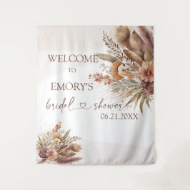 ボホパンパスグラスブライダルシャワーバックドランドタペストリー タペストリー