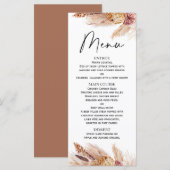 ボホパンパスグラスブライダルシャワーメニュー メニュー (正面/裏面)