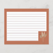 ボホパンパスグラスブライダルシャワーレシピカード (裏面)