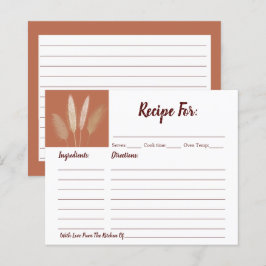 ボホパンパスグラスブライダルシャワーレシピカード