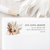 ボホパンパスグラスブライダルシャワー差出人住所 ラベル (インサイチュ)