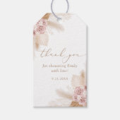 ボホパンパスグラスブライダルシャワー ギフトタグ (正面)