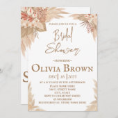 ボホパンパスグラスブライダルシャワー 招待状 (正面/裏面)
