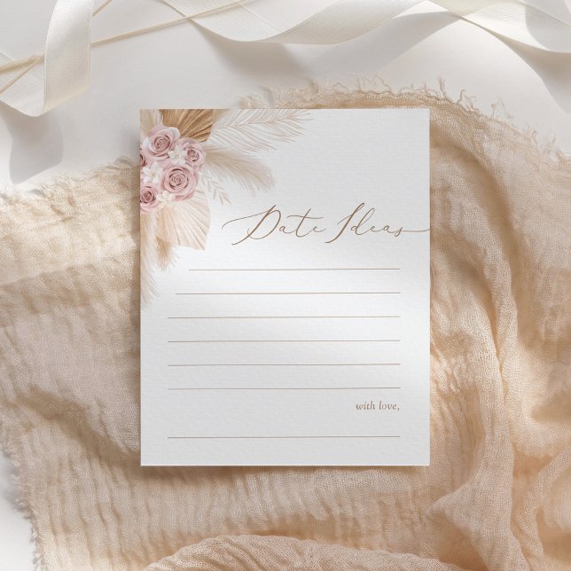 ボホパンパスグラスブライダルデイトナイトアイディアカード (クリエイターアップロード済み)