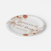 ボホパンパスグラスブライダルブエレガントルンチテラコッタ ペーパープレート (アングル)