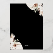 ボホパンパスグラスブラック結婚式招待状金ゴールド 箔招待状 (裏面)