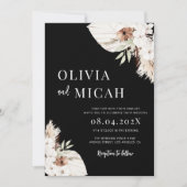 ボホパンパスグラスブラック結婚式招待状 招待状 (正面)