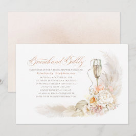 ボホパンパスグラスブランチ&バブリーブライダルシャワー 招待状