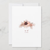 ボホパンパスグラスブルゴーニュバラ結婚ズ 招待状 (裏面)