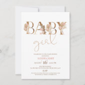 ボホパンパスグラスベビーガールベビーシャワー招待状 招待状 (正面)