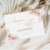 ボホパンパスグラスベビーシャワーおむつラッフルカード 招待状