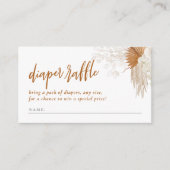 ボホパンパスグラスベビーシャワーおむつラッフル エンクロージャーカード (正面)