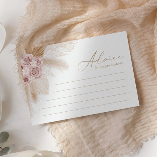 ボホパンパスグラスベビーシャワーアドバイスカード エンクロージャーカード