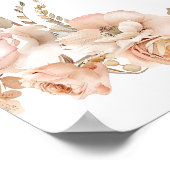 ボホパンパスグラスベビーシャワーアーチウェルカム ポスター (角)