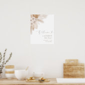 ボホパンパスグラスベビーシャワーウェルカムサイン ポスター (キッチン)