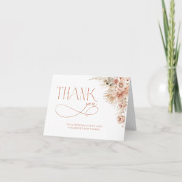 ボホパンパスグラスベビーシャワーサンキューカード サンキューカード