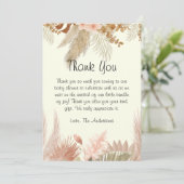 ボホパンパスグラスベビーシャワーサンキューカード サンキューカード (スタンド正面)