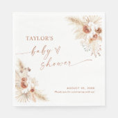 ボホパンパスグラスベビーシャワーペーパーナプキン スタンダードランチョンナプキン (正面)