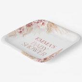 ボホパンパスグラスベビーシャワー紙 ペーパープレート (傾斜あり)