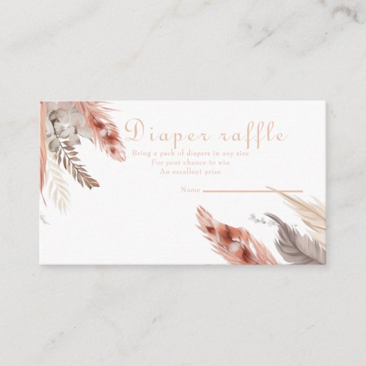 ボホパンパスグラスベビーシャワー エンクロージャーカード (正面)