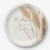 ボホパンパスグラスベビーシャワー ペーパープレート (正面)