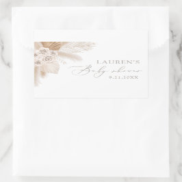 ボホパンパスグラスベビーシャワー 長方形シール