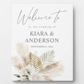 ボホパンパスグラスベージュ&フローラウェルカムプラーク フォトプラーク (正面)