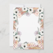 ボホパンパスグラスホワイト赤面フローラパーム葉 招待状 (裏面)