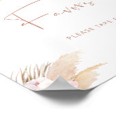 ボホパンパスグラスボヘミアン赤ちゃんシャワーの好意 ポスター (角)