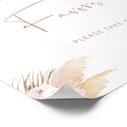 ボホパンパスグラスボヘミアン赤ちゃんシャワーの好意 ポスター (角)