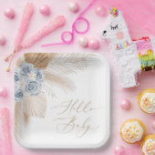 ボホパンパスグラスボーイベビーシャワー紙プレート ペーパープレート (パーティー)