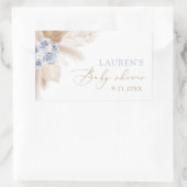 ボホパンパスグラスボーイベビーシャワー 長方形シール (バッグ)