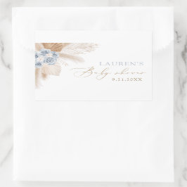 ボホパンパスグラスボーイベビーシャワー 長方形シール