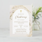 ボホパンパスグラスモダンツインズ《キリスト教》洗礼式や命名式 招待状 (スタンド正面)