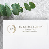 ボホパンパスグラスモノグラム結婚ズ差出人住所 ラベル