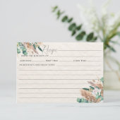 ボホパンパスグラスユーカリプスベージュレシピカード 招待状 (スタンド正面)