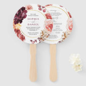 ボホパンパスグラスラウンド金ゴールド結婚式 プログラムファン ハンドファン (正面&裏面)