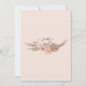 ボホパンパスグラスリーストロピカルブラックフローラ 招待状 (裏面)