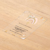 ボホパンパスグラスレインボーガールバピティズム《キリスト教》洗礼式や命名式 アクリル招待状 (レイダウン)