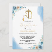 ボホパンパスグラスレインボーガールバピティズム《キリスト教》洗礼式や命名式 招待状 (正面)