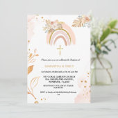 ボホパンパスグラスレインボーガールバピティズム《キリスト教》洗礼式や命名式 招待状 (スタンド正面)