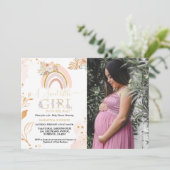 ボホパンパスグラスレインボーデザートガールベビーシャワー 招待状 (スタンド正面)