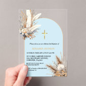 ボホパンパスグラスレインボーボーボーボーバプティスバプティス《キリスト教》洗礼式や命名式 アクリル招待状 (インサイチュ (ポータブル))