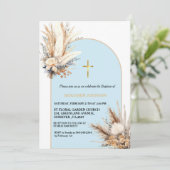 ボホパンパスグラスレインボーボーボーボーバプティスバプティス《キリスト教》洗礼式や命名式 招待状 (スタンド正面)